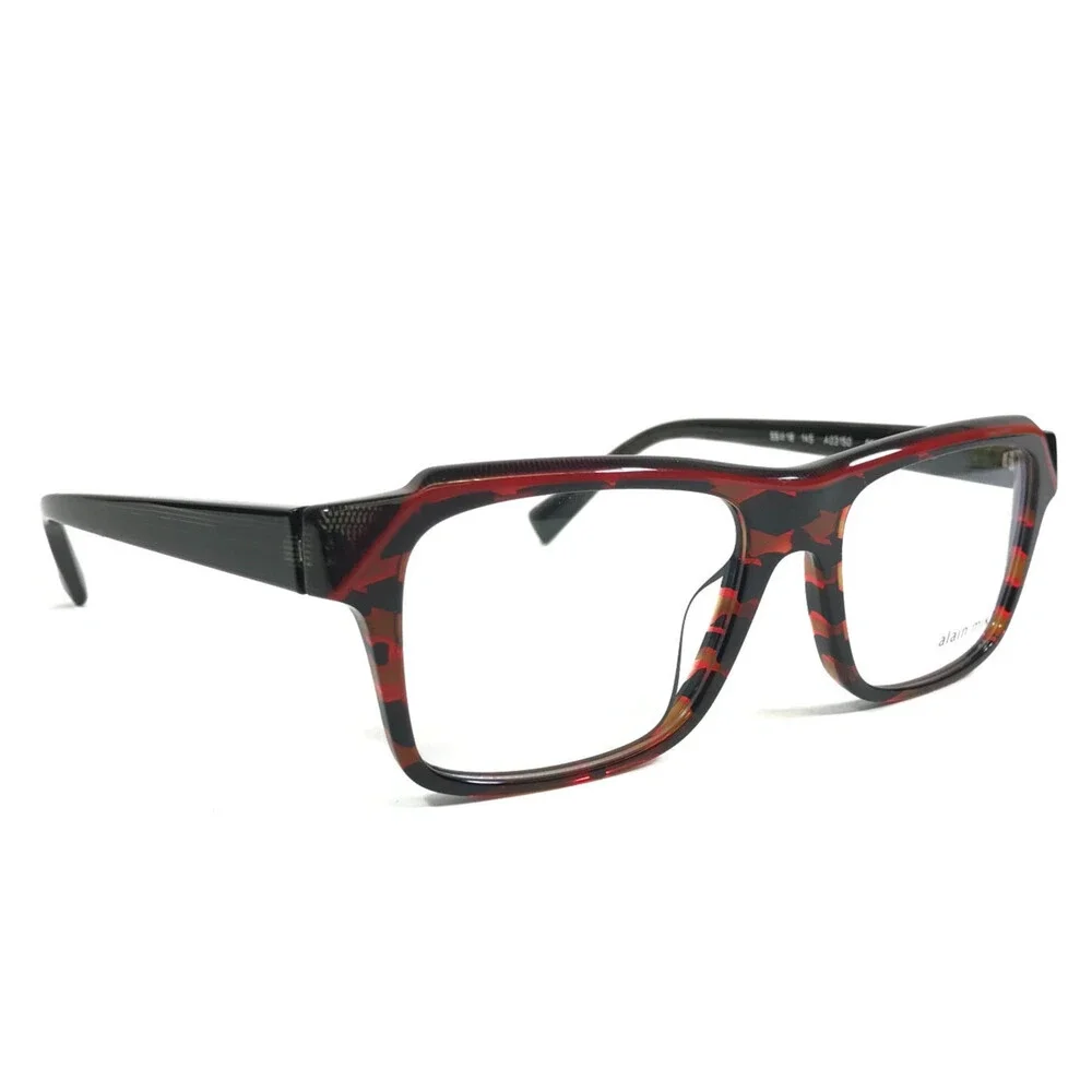 Alain Mikli Eyeglasses Frames A03150 005 Rhombus Red Black Pont Blac 55-18-145